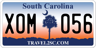 SC license plate XOM056