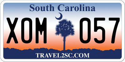 SC license plate XOM057