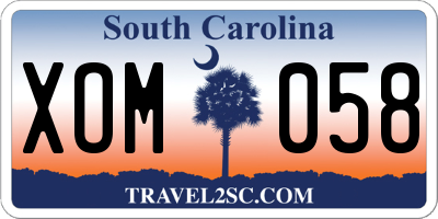 SC license plate XOM058