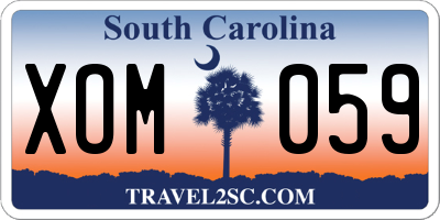 SC license plate XOM059