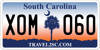 SC license plate XOM060