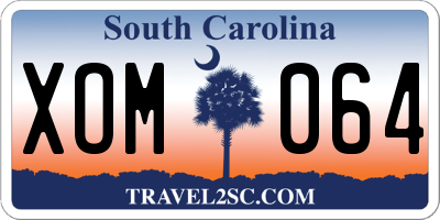 SC license plate XOM064
