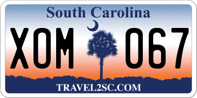 SC license plate XOM067