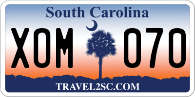 SC license plate XOM070