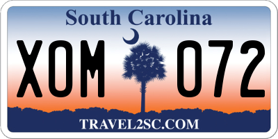 SC license plate XOM072