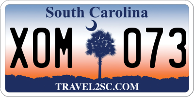 SC license plate XOM073