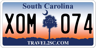 SC license plate XOM074
