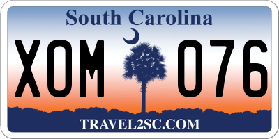 SC license plate XOM076
