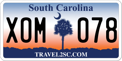 SC license plate XOM078