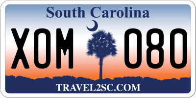 SC license plate XOM080