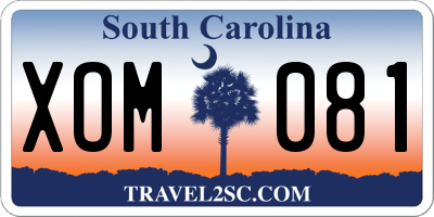 SC license plate XOM081