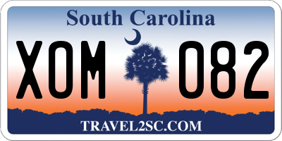 SC license plate XOM082
