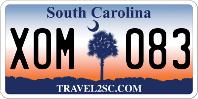 SC license plate XOM083