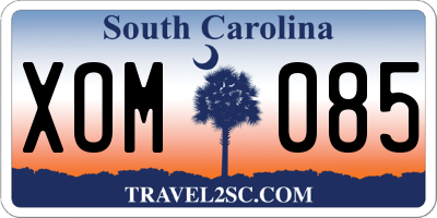 SC license plate XOM085