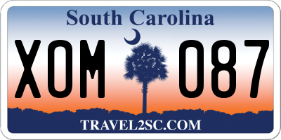 SC license plate XOM087