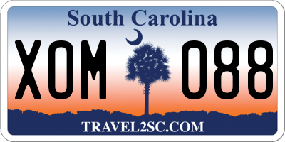 SC license plate XOM088