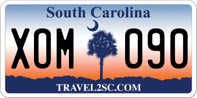 SC license plate XOM090