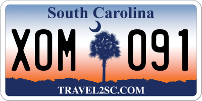 SC license plate XOM091