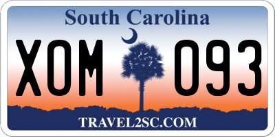 SC license plate XOM093