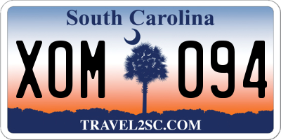SC license plate XOM094