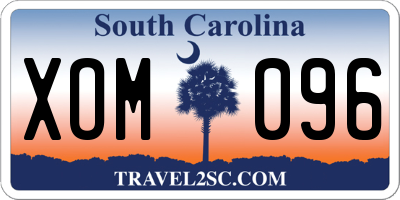 SC license plate XOM096