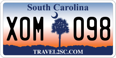 SC license plate XOM098