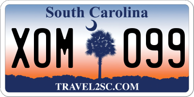 SC license plate XOM099