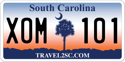 SC license plate XOM101