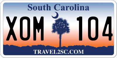 SC license plate XOM104