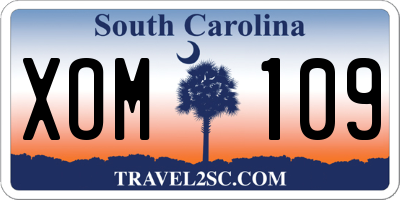SC license plate XOM109