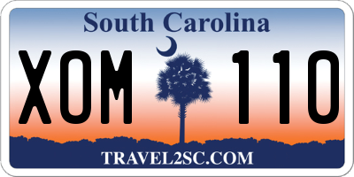 SC license plate XOM110