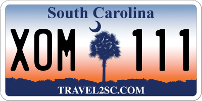 SC license plate XOM111