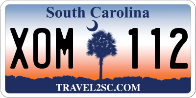 SC license plate XOM112