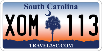 SC license plate XOM113