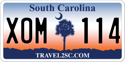 SC license plate XOM114