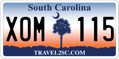 SC license plate XOM115