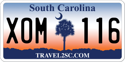 SC license plate XOM116