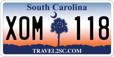 SC license plate XOM118
