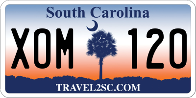 SC license plate XOM120