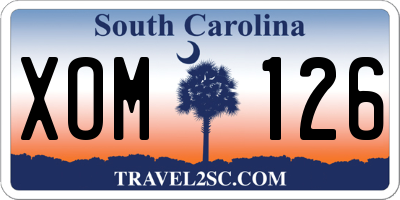 SC license plate XOM126