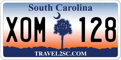 SC license plate XOM128