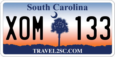 SC license plate XOM133