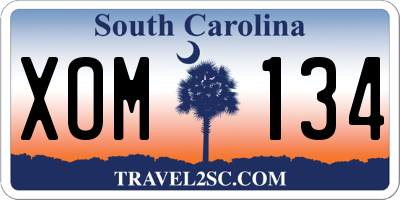 SC license plate XOM134