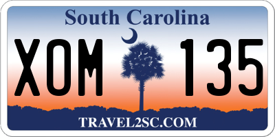 SC license plate XOM135