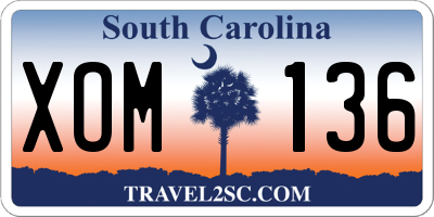 SC license plate XOM136