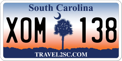 SC license plate XOM138