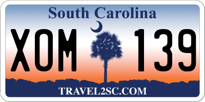 SC license plate XOM139