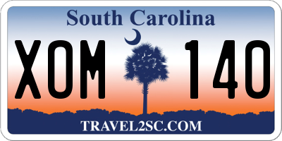 SC license plate XOM140