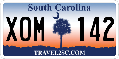 SC license plate XOM142