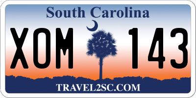 SC license plate XOM143